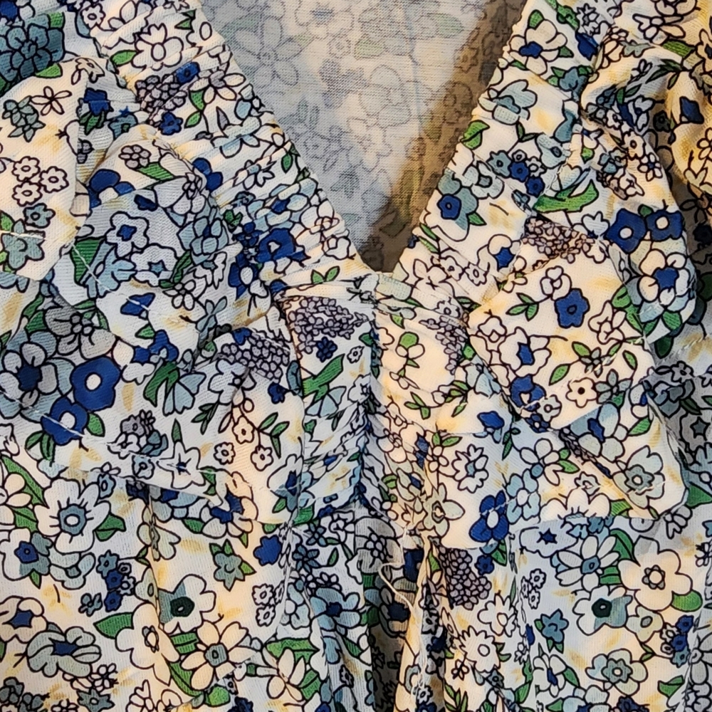 Floral Summer Dress - Blue and Green Print Soft!! NWT
